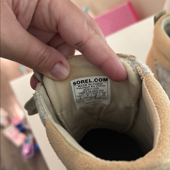 Sorel Tan and Gray Ankle Boots with Lace-Up Design - Picture 3 of 4